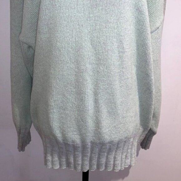 Free people lime green gray off the shoulder tunic sweater size XS - Picture 5 of 16